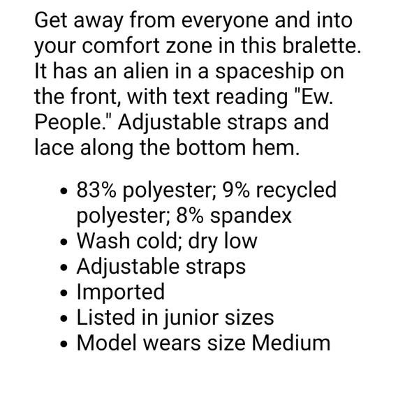 🖤Bioworld Ew People Bralette & 2 pants set - Picture 4 of 7